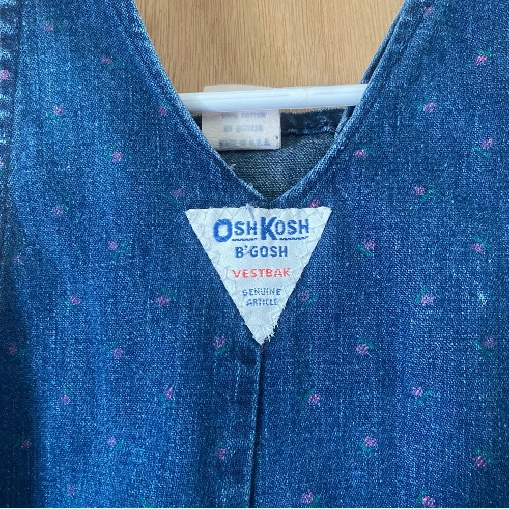 Vintage Oshkosh b’gosh Infant Girls Footed Floral Overall Feetie Pant 3/6 months